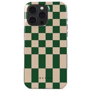 BURGA Ivy League Green and Cream Checkered iPhone 15 Pro Case